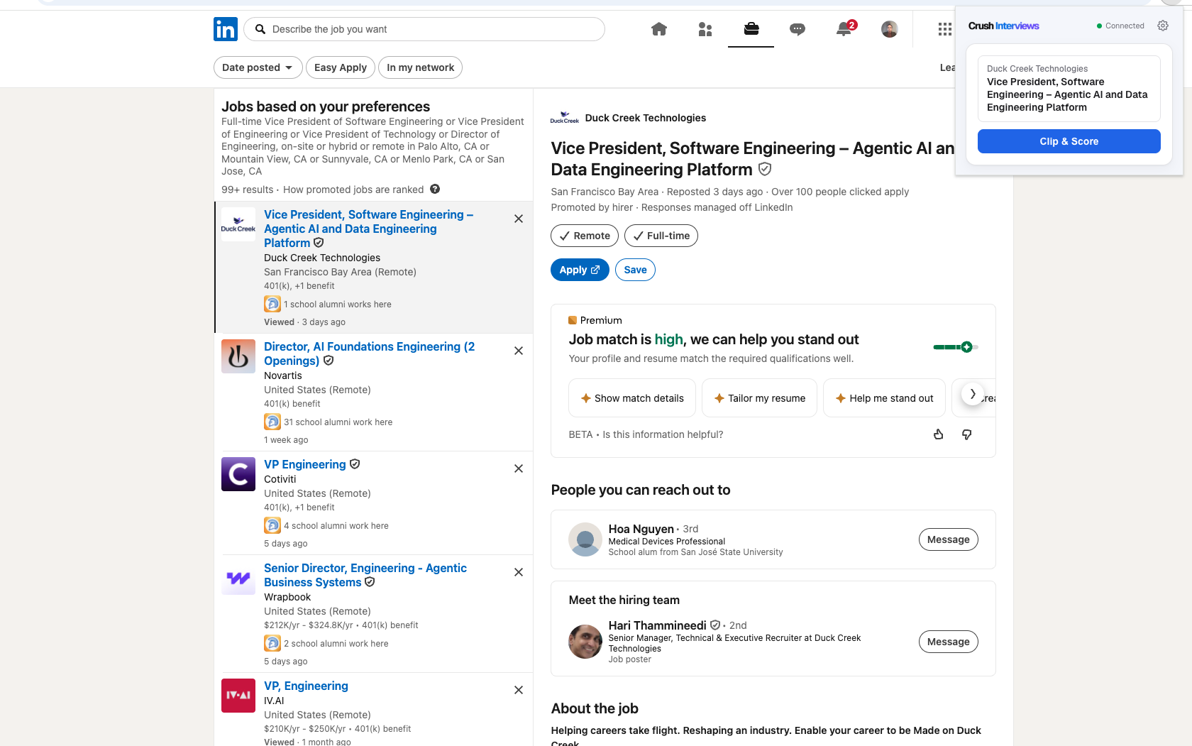 Clipping a role from any page with the browser extension